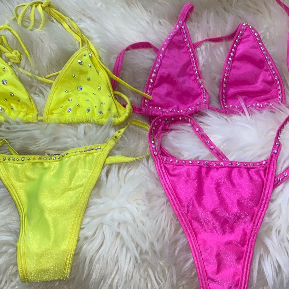 Bejeweled bikini sets